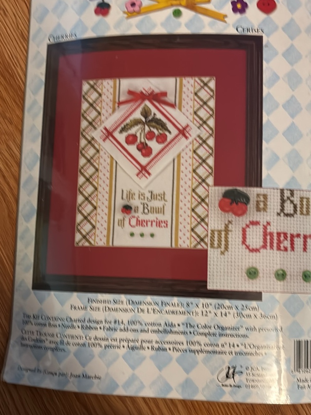 New Needle treasures Cherry Cross-Stitch Wall Art - Red